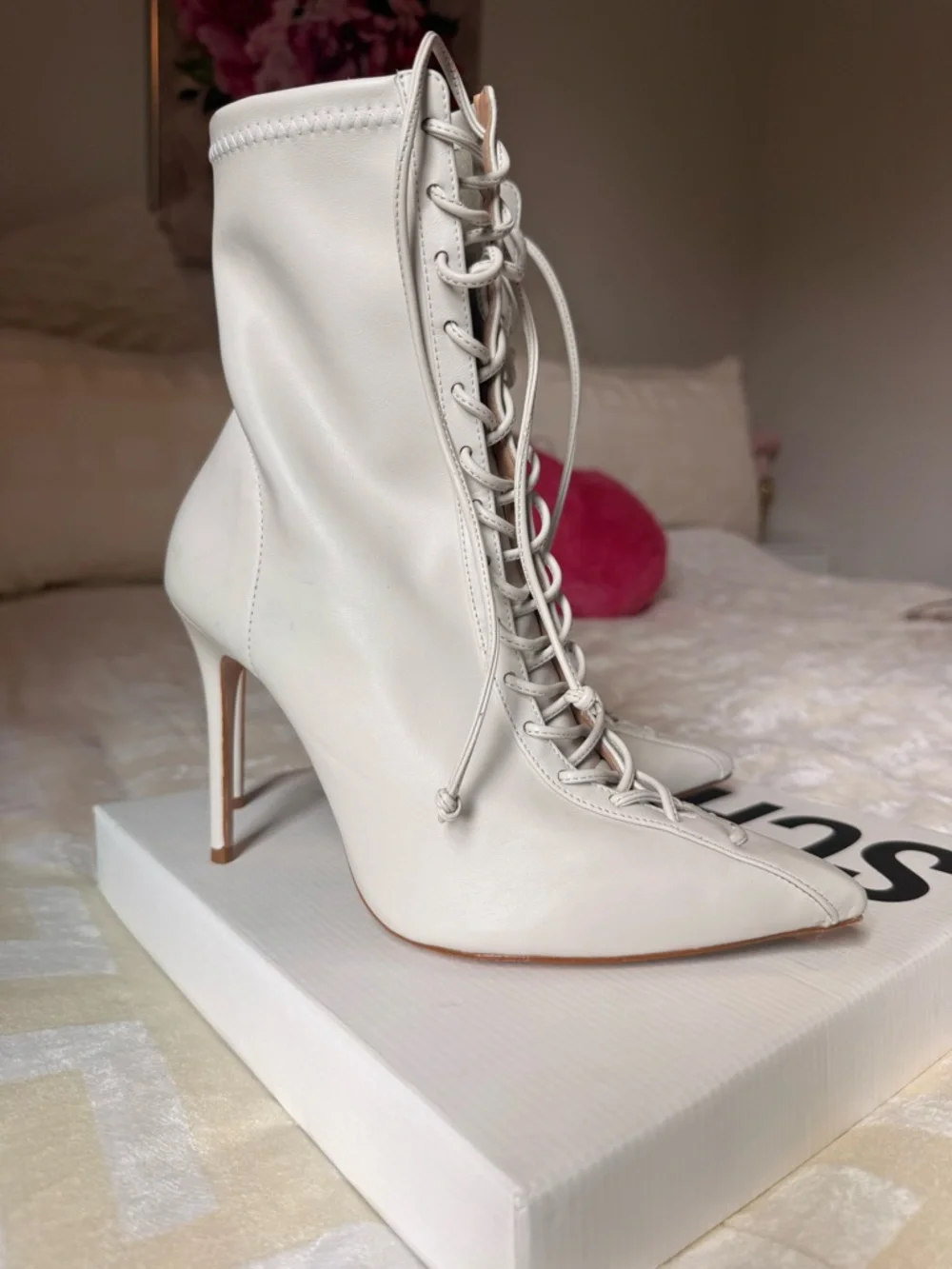 Schutz Tennie Bootie lace up leather bootie… bone color - Picture 8 of 16